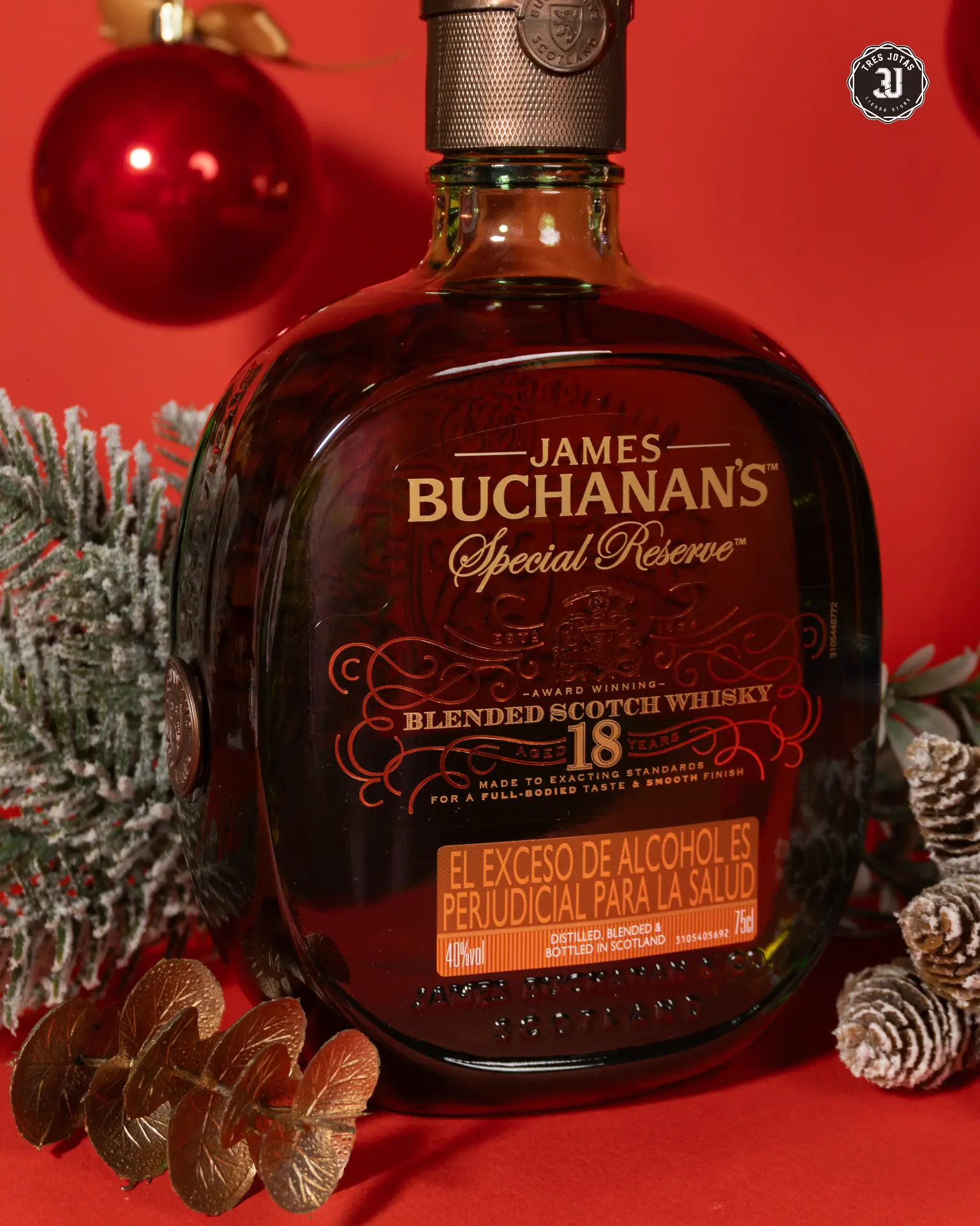 Tres Jotas — Buchanan's 18 — Producto / color saturado